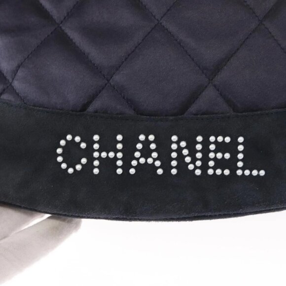CHANEL Matelasse Backpack Satin Navy CC Auth 154704 main image 13